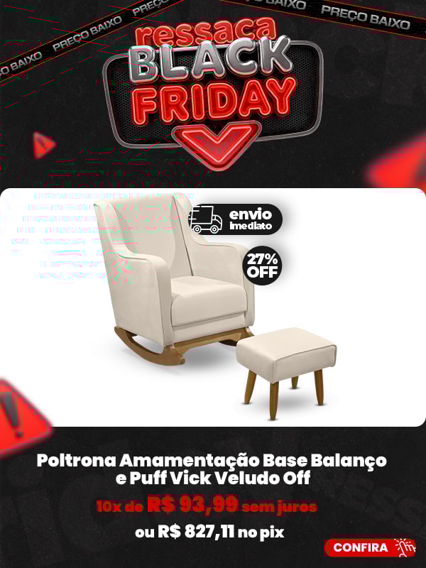 Poltrona Amamentação Base Balanço e Puff Vick - Mpozenato