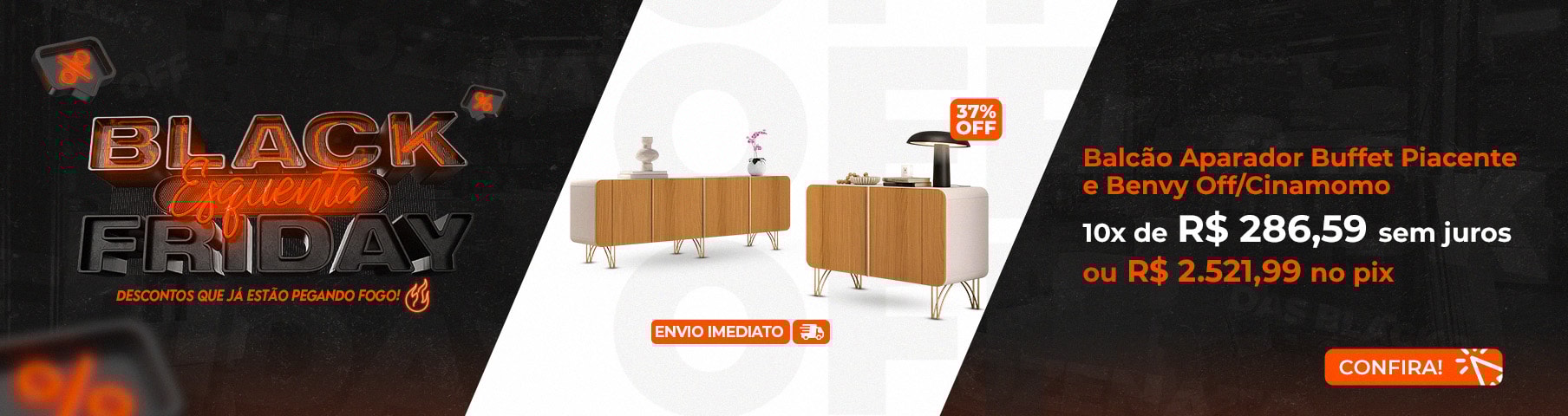 Balcão Aparador Buffet Piacente e Benvy - Mpozenato