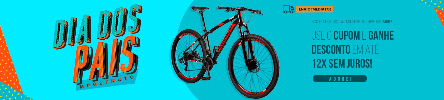 Bicicleta Freio Disco Aluminum Preto/Vermelho - Raider