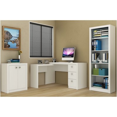 Ambiente para Home Office 03 Peças Branco - Tecno Mobili