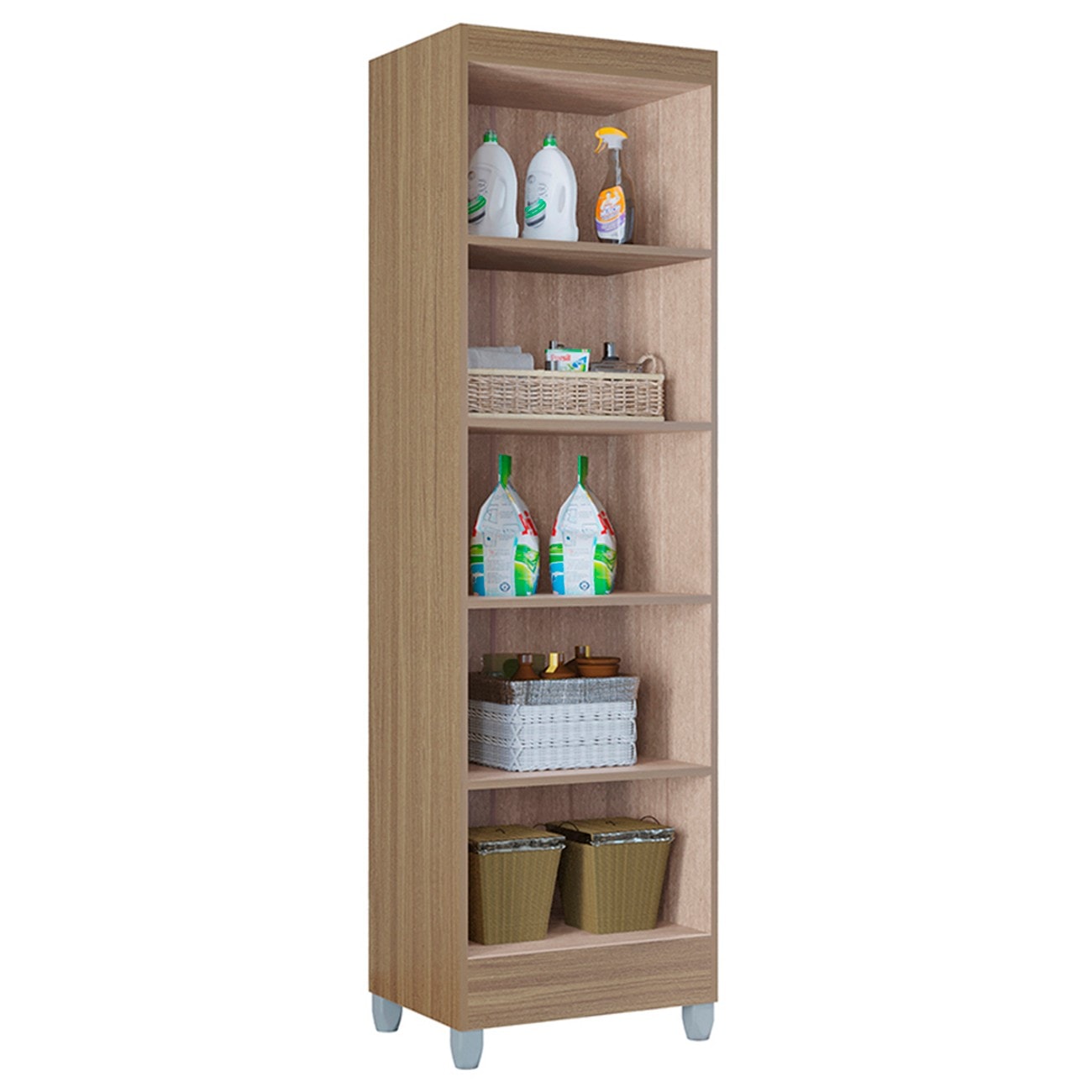 Armário Multiuso 52cm 2 Portas Muniz Z46 Castanho/Off White