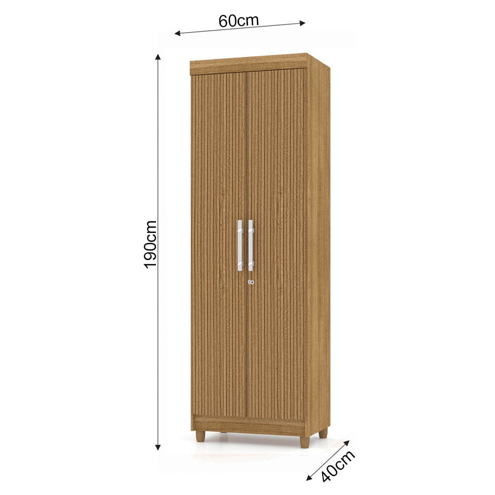 Armário Multiuso Cozinha Lavanderia 2 Portas Aline V02 Nature