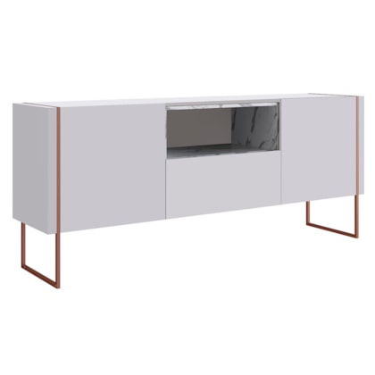 Balcão Buffet 2 Portas 1 Gaveta Estilo Industrial Vesta Branco Thassos Base Cobre Artesano Mpozenato Balcão Buffet 2 Portas 1 Gaveta Estilo, How High Is A Buffet Table In Singapore
