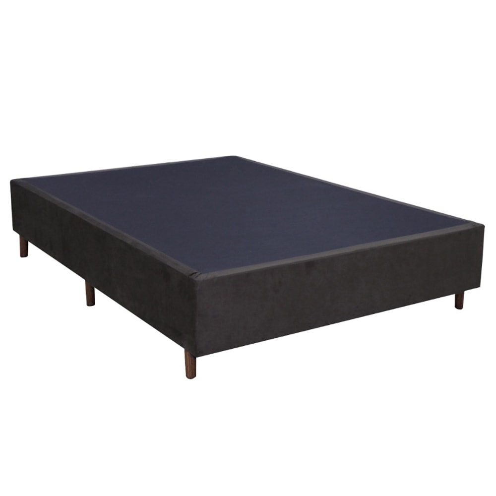 Base Para Cama Box Casal 138cm Suede Liso Love Story Hf Marrom - Gazin