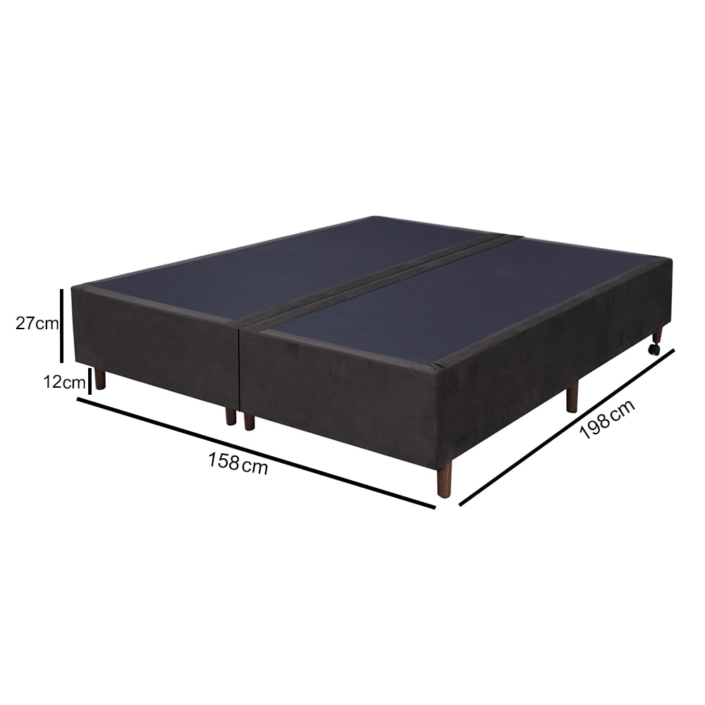 CHANSOM Protection Base 2本セット Base Para Cama Box Casal Queen Size Bipartido 158cm Suede Liso