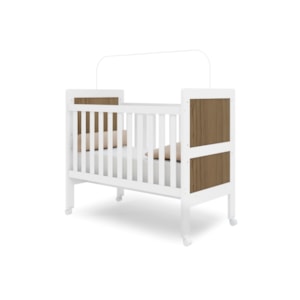 Berço Americano que vira Mini Cama Doçura Branco Acetinado/Wengue - Canaã Berço Americano que vira Mini Cama Doçura Branco Acetinado/Wengue - Canaã