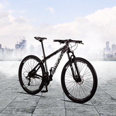Bicicleta Aro 29 Quadro 15 Alumínio 21v Freio a Disco Mecânico SX Ride Preto/Branco - Dropp