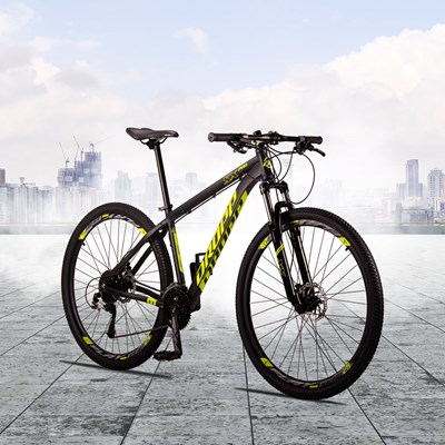 Bicicleta Aro 29 Quadro 15 Alumínio 27v Freio a Disco Hidráulico SX Pro Preto/Amarelo - Dropp