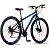 Bicicleta Aro 29 Quadro 17 Aço 21 Marchas Freio a Disco Mecânico Sport Preto/Azul - Raider