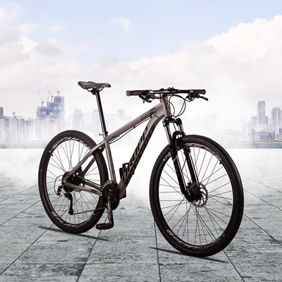 Bicicleta Aro 29 Quadro 17 Alumínio 27v Freio a Disco Hidráulico SX Pro Grafite/Preto - Dropp