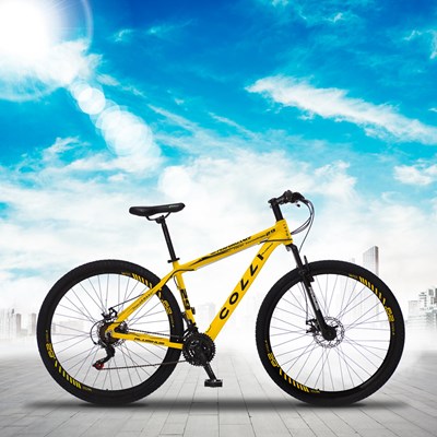 Bicicleta Atalanta Aro 29 Alumínio 21v Câmbio Traseiro Shimano Freio Mecânico Amarelo - Colli Bike