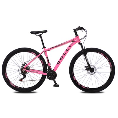 Bicicleta Atalanta Aro 29 Alumínio 21v Câmbio Traseiro Shimano Freio Mecânico Rosa Neon - Colli Bike