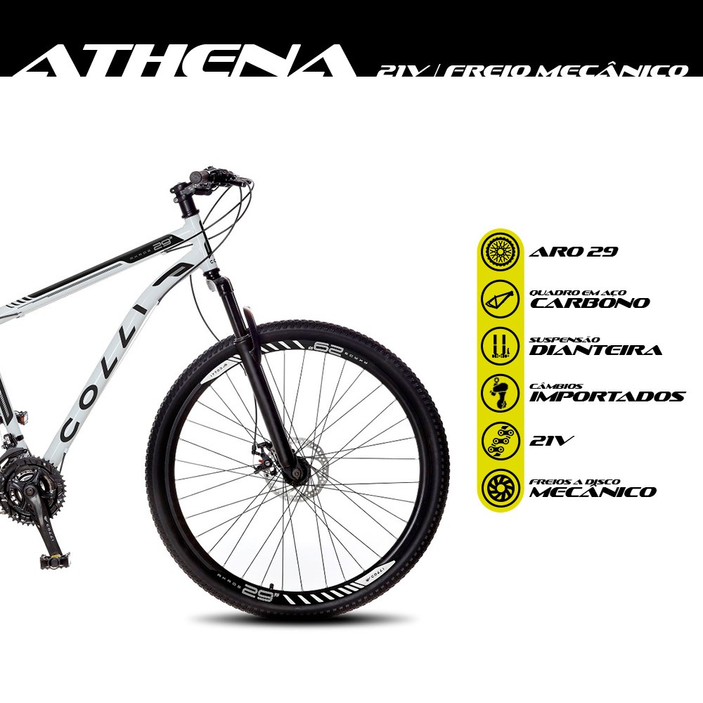 Bicicleta Colli Atalanta Aro-29 Com Freios a Disco, 21 Marchas e