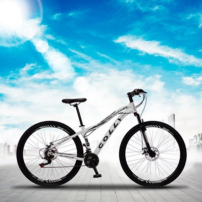 Bicicleta Euphora Aro 29 Alumínio 21v Câmbio Traseiro Shimano Freio Mecânico Branco - Colli Bike