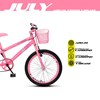 Bicicleta July Infantil Juvenil Aro 20 Aço com Cestinha e Freio V-Brake Rosa Neon - Colli Bike