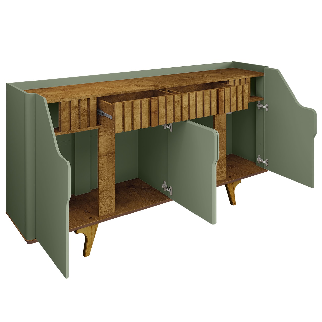 Buffet Aparador Sala de Estar 180cm Zayn Pistache/Naturalle B02