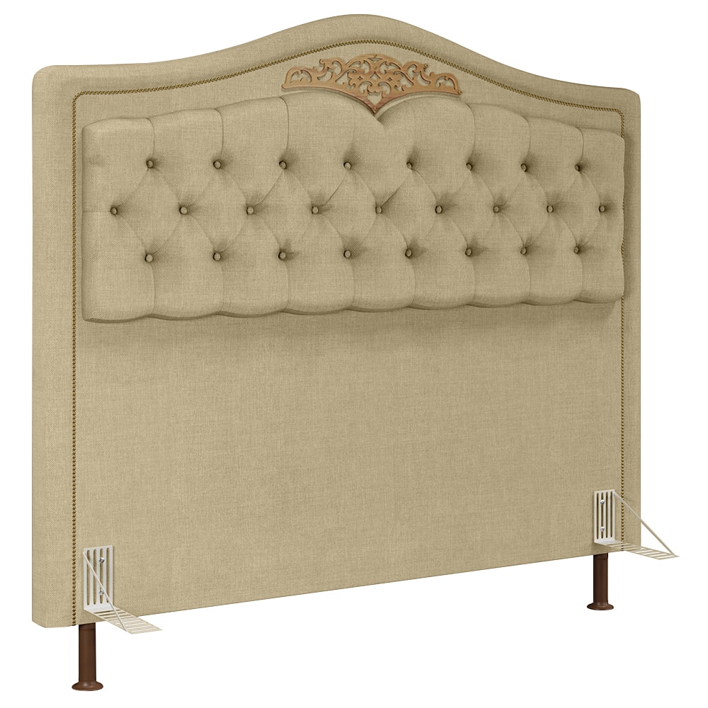 Cabeceira Cama Box Casal Queen 160cm Pisa Z37 Linho Areia