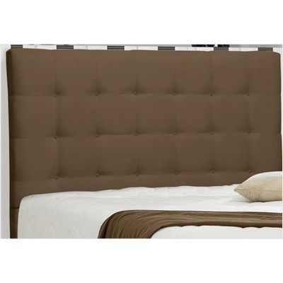 Cabeceira Casal King Sonhare 195cm Suede Liso Marrom Chocolate - D'Monegatto