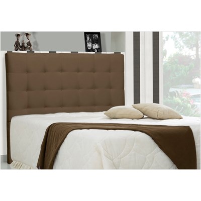 Cabeceira Casal King Sonhare 195cm Suede Liso Marrom Chocolate - D'Monegatto