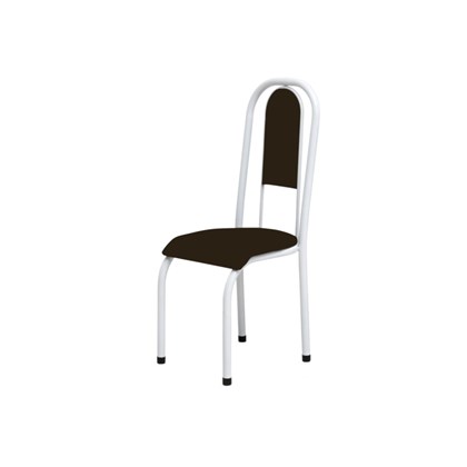 Cadeira Anatômica 0.122 Estofada Branco/Marrom Escuro - Marcheli
