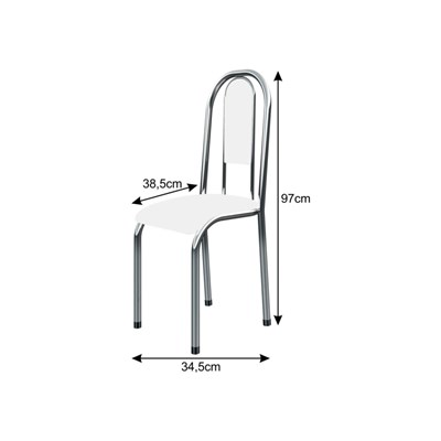 Cadeira Anatômica 0.122 Estofada Cromado/Marrom Escuro - Marcheli