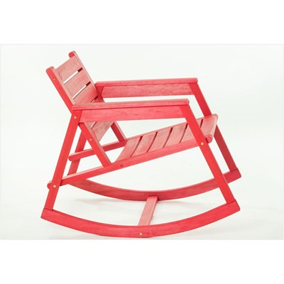 Cadeira de Balanço Janis Stain Vermelho - Mão & Formão