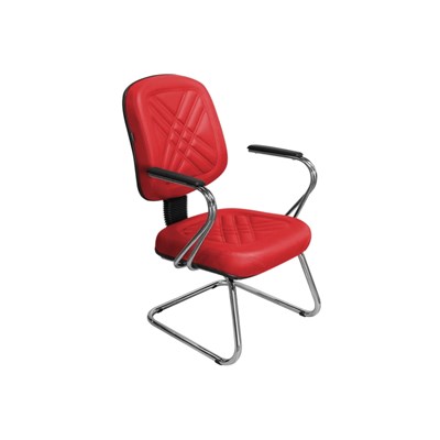Cadeira de Escritório Cromos PD03 Diretor Fixa Vermelha - Pethiflex