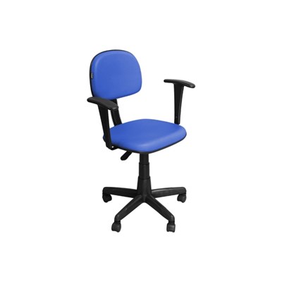 Cadeira de Escritório CS03 Secretária Giratória Braço Fixo Azul - Pethiflex