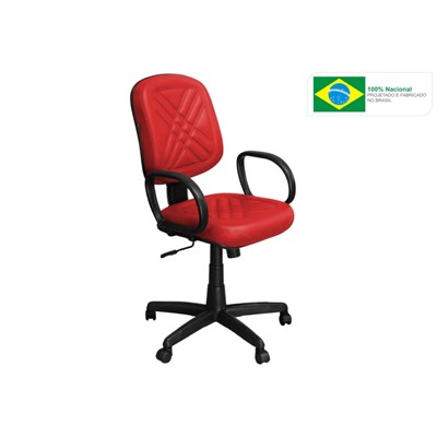 Cadeira de Escritório PD01 Diretor Giratória com Costura Vermelha - Pethiflex