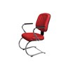 Cadeira de Escritório PD04 Diretor Fixa Base e Pés Cromados Vermelha - Pethiflex