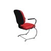 Cadeira de Escritório PD04 Diretor Fixa Base e Pés Cromados Vermelha - Pethiflex