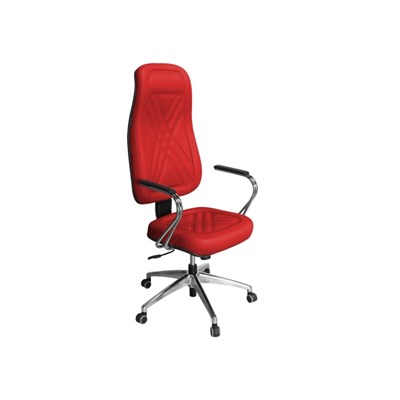 Cadeira de Escritório PP01 Presidente Giratória Cromada Vermelha - Pethiflex