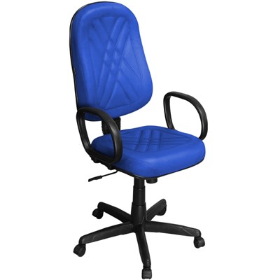Cadeira de Escritório PP02-2 Presidente Giratória com Costura Azul - Pethiflex