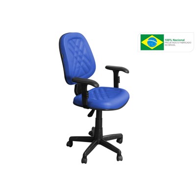 Cadeira de Escritório PS02 Executiva Giratória com Costura Azul - Pethiflex