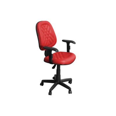 Cadeira de Escritório PS02 Executiva Giratória com Costura Vermelha - Pethiflex