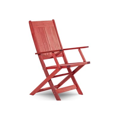 Cadeira Dobrável com Braços Acqualung Stain Vermelho - Mão & Formão