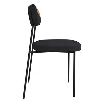 Cadeira Estofada Milli Corano/Linho F02 Caramelo/Grafite - Mpozenato