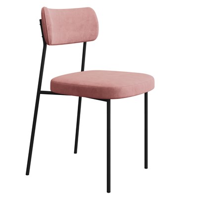 Cadeira Estofada Milli Veludo 402 F02 Rosa - Mpozenato