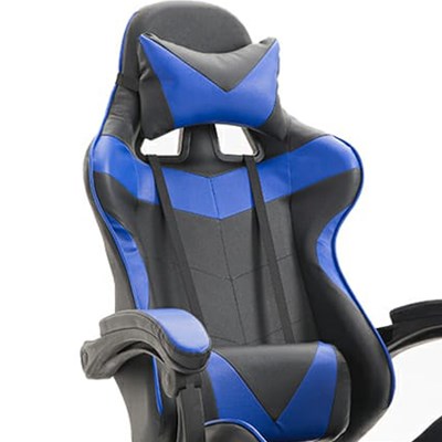 Cadeira Gamer Giratória Supreme F01 Preto/Azul - Mpozenato