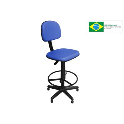 Cadeira Recepção CSX-02 Caixa Alta Giratória Azul - Pethiflex