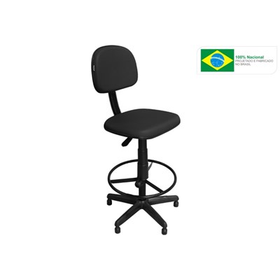 Cadeira Recepção CSX-02 Caixa Alta Giratória Preta - Pethiflex