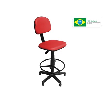 Cadeira Recepção CSX-02 Caixa Alta Giratória Vermelha - Pethiflex