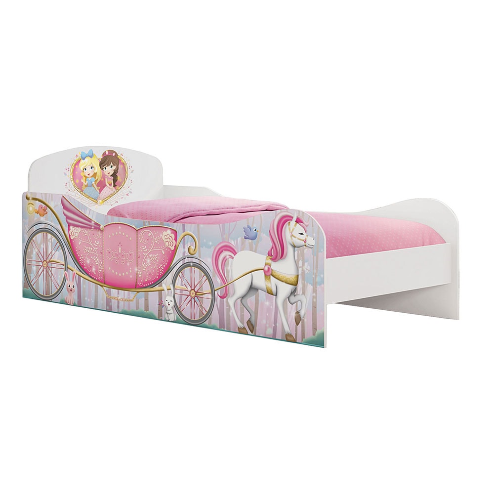 Cama Carruagem Barbie Star Rosa