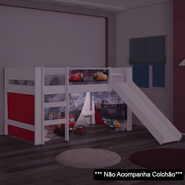 Cama Infantil com Aerofólio 100%MDF Relâmpago McQueen Star P13