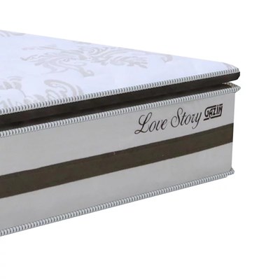 Colchão Box Casal King Size 193cm Molas Ensacadas Soft Pillow Love Story Bege/Marrom - Gazin