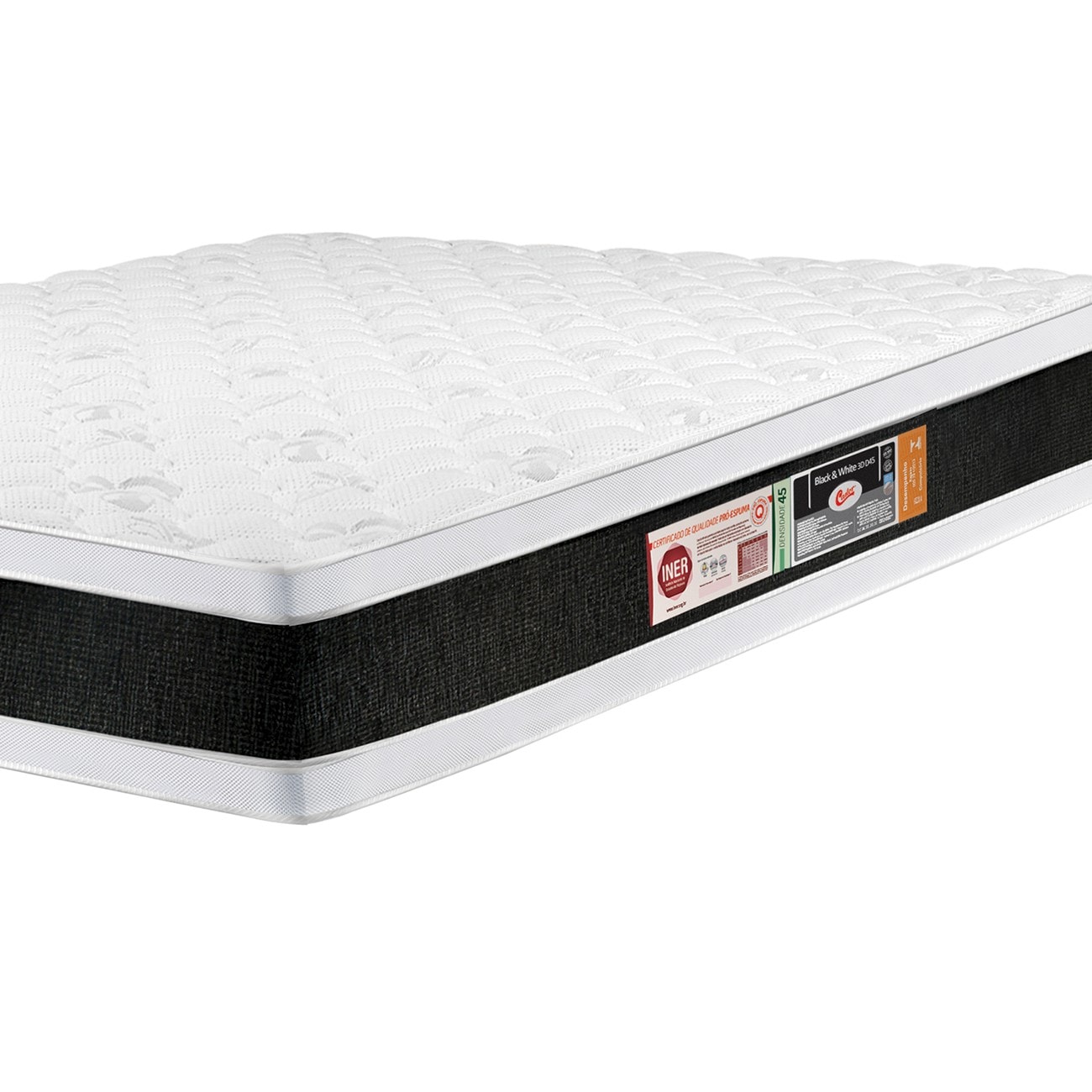 Colchão Queen Double Face Black & White Air D45 158x198x27cm - Castor