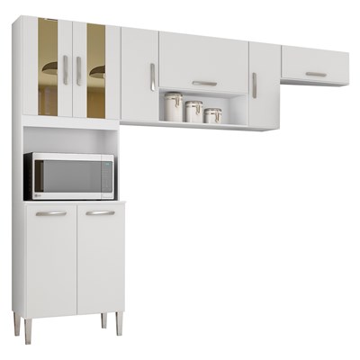 Cozinha Compacta 8 Portas Lavínia Branco - Poquema