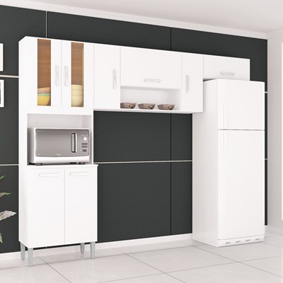 Cozinha Compacta 8 Portas Lavínia Branco - Poquema