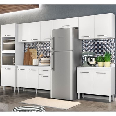 Cozinha Modulada 6 Módulos Composição 1 Branco - Lumil Móveis