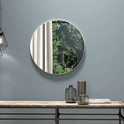 Espelho Decorativo Redondo 60cm 100% MDF ES11 Off White - Dalla Costa